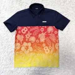 muta MARINEムータマリン、半袖ゴルフウェア、ピンクネイビー、Lサイズ