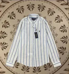 【本日発送】Ralph Lauren ストライプ長袖シャツ**M**