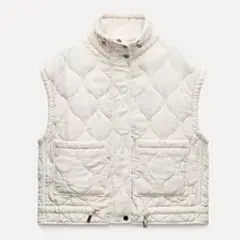 ZARA アイボリー ダウンベスト Sサイズ