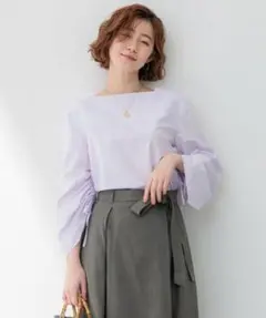値下げ新品Reflect カットワークレーススリーブカットソーラベンダーM 