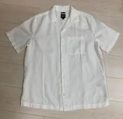 【良サイズ】old gap リネン ホワイト 開襟シャツ S