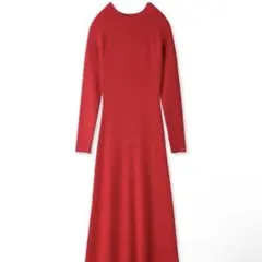 〈美品〉SNIDEL スナイデル リブニット ワンピース レッド　赤