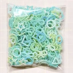 み*ぃ様 デコパーツ まとめ売り パール調モチーフパーツ グリーン系 リボン　星