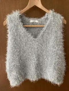 chocol raffine ライトグレー ニットベスト サイズF