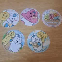 おぱんちゅうさぎ＆んぽちゃむ　まんまる焼き　ステッカー　５枚セット