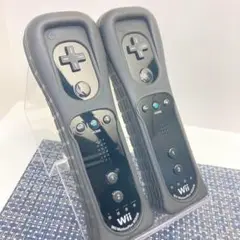 【フルメンテナンス】Wii WiiU リモコンプラス ブラック 黒色 2個 a