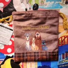 新作 ディズニー わんわん物語 レディ トランプ 巾着