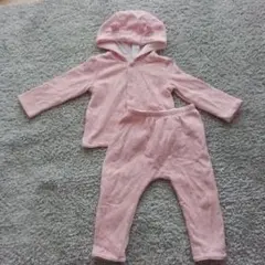 babyGAPピンク耳付きフードセットアップ　リバーシブル