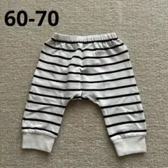 【美品】西松屋 モンキーパンツ ボーダー 60-70