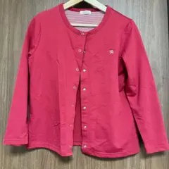 レディース　長袖　カーディガン M　赤