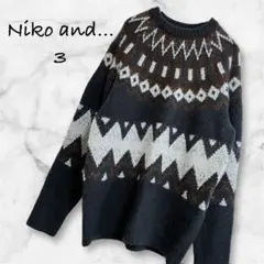 【今期モデル】Niko and…ニコアンド アーガイル プルオーバーニット 3