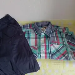 キッズ半袖シャツ、ズボンセット（130）マザウェイズ