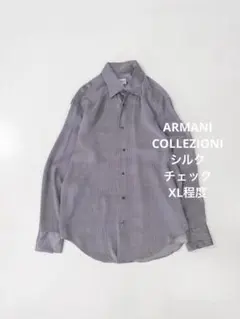 ARMANI COLLEZIONI チェック柄シルクシャツ ヴィンテージ古着のサムネイル