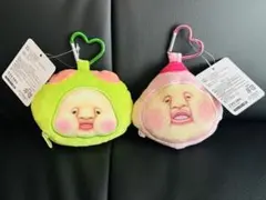 カラビナ付きミニフェイスポーチ　こびとづかん　ぬいぐるみマスコット　２点セット③