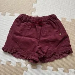 アプレレクールフリル付きバーガンディショートパンツ 90