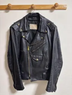 ブラック ダブルライダースジャケット　レザー