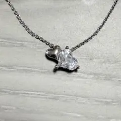 pure ダブルハート ネックレス シルバーのサムネイル
