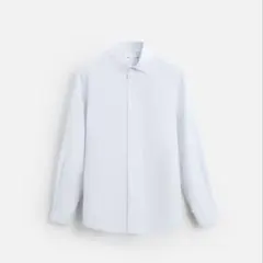 【極美品】ZARA 長袖　ストライプ　テクスチャーシャツ