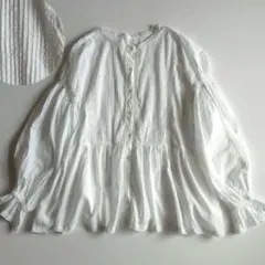 極美品 TUTIE. フリルブラウス リネン100% エアーウォッシュ - メルカリ