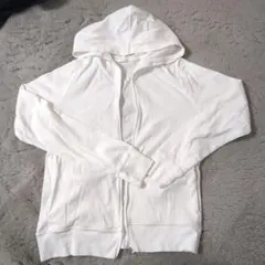 GU ホワイト フルジップパーカー　UVカット