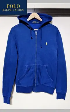 【Ralph Lauren】ジップアップパーカー/無地/裏起毛/刺繍/ロゴ/古着