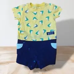 【美品】ブランシェス カバーオール 70 イエロー 半袖