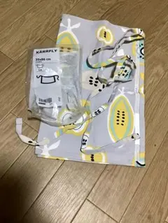 新品【IKEA/イケア】エプロン/35×86cm★フルーツ柄★グレー