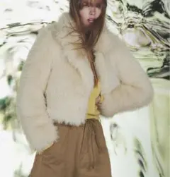 ZARA フェイクファーコート　S
