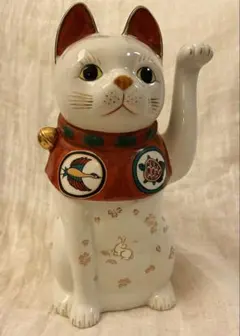 赤絵七福神中猫 瀬戸焼き 24センチ 招き猫 - メルカリ