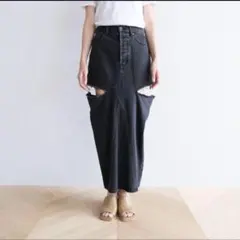 searoomlynn サイドカットデニムロングスカート！