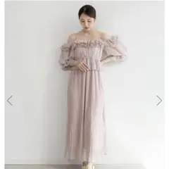 RANDA♡2wayスリーブフリルシフォンワンピース
