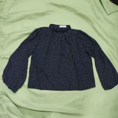 Hudson honey ドット柄長袖ブラウス