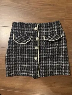 チェック柄タイトキュロットスカート