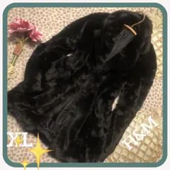 ♥️美品✴︎H&M✴︎XL✴︎黒✴︎フェイクファーコート