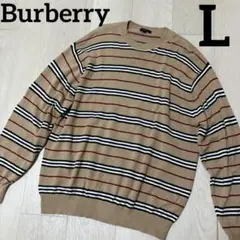 BURBERRY LONDON ニット ノヴァチェック柄 ベージュLのサムネイル