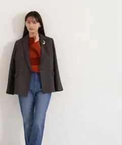 NATURAL BEAUTY BASIC ダブルブレストジャケット チャコール