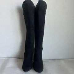 RANDAブラックスエードニーハイブーツ