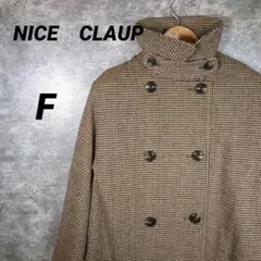 ナイスクラップ　NICE CLAUP 千鳥格子柄　ポンチョ　ケープコート　Fのサムネイル