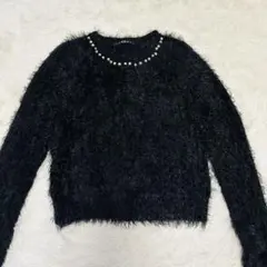 Z*Z様 INGNI ブラック ニット 長袖 パール装飾 ふわふわ