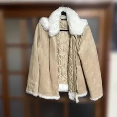 ベージュ スエード風 コート
