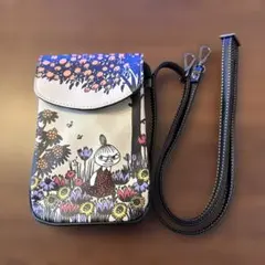 スマホショルダーバッグムーミン リトルミィ スマホポーチ 本革 財布 斜め掛け