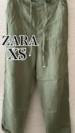ZARA XS オリーブグリーン カーゴパンツ