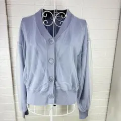 美品 GLOBAL WORK グレー ボタン付き長袖カーディガン サイズM