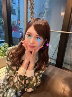 花柄 グリーン ワンピース 長袖 Aライン