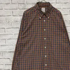 ブルックスブラザーズ長袖シャツ！オレンジチェックM 0408