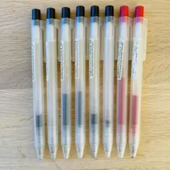 無印良品 MUJI さらさら描けるボールペン8本セット（黒・赤）