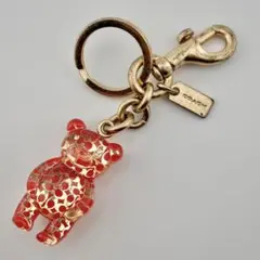 COACH コーチ キーホルダー バッグチャーム シグネチャー ベア レッド