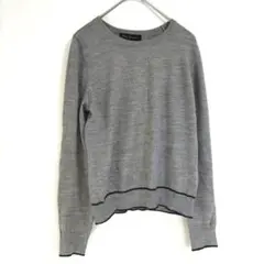 〈クリアインプレッション〉長袖ニット　グレー系　バイカラー　2