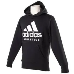 adidas ATHLETICS ロゴスウェットパーカー　ブラック/ホワイト