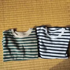 長袖ストライプTシャツ2枚セット 100cm　ユニクロ